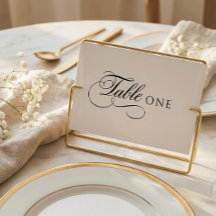 Numéro de table de mariage en calligraphie élégant