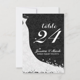 Numéro de table de mariage en dentelle blanche élé
