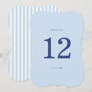 Numéro de table de mariage en forme de cabane bleu