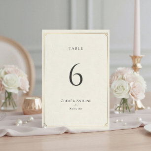 Numéro de table de mariage en ivoire pastoral fran
