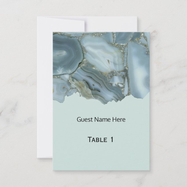 Numéro de table de mariage en marbre chic (Devant)