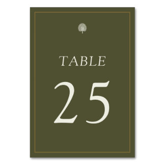 Numéro de table de mariage en palmier paon vert ol