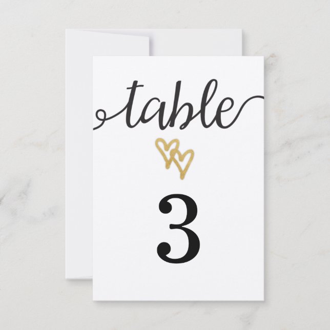 Numéro de table de mariage en papier kraft avec cœ (Devant)