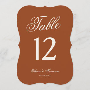 Numéro de table de mariage en terre cuite découpé