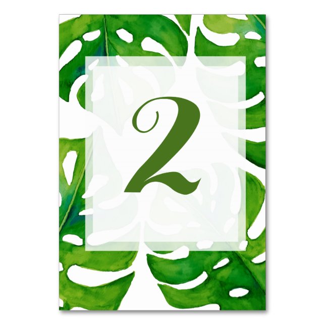 Numéro de table de mariage feuille tropical (Par défaut)