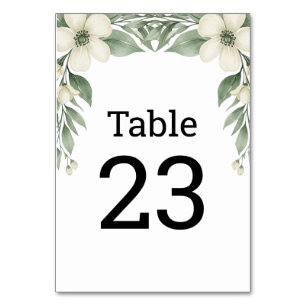 Numéro de table de mariage floral blanc Magnolia c
