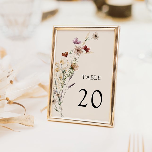 Numéro de table de mariage floral boho (Créateur téléchargé)