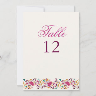 Numéro de table de mariage floral cygne perle clas