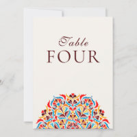 Numéro de table de mariage floral fantaisiste oran