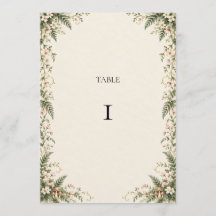Numéro de table de mariage Fougère de la Forêt Enc