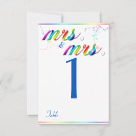 Numéro de table de mariage gay floral arc-en-ciel 