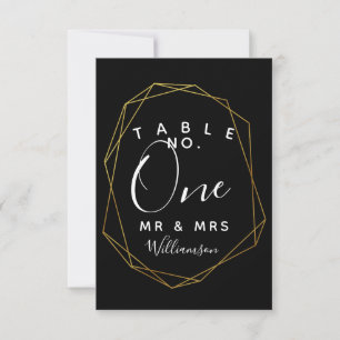 numéro de table de mariage géométrique partie/mari