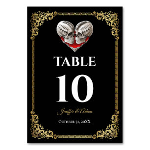 Numéro de table de mariage Halloween gothique somb