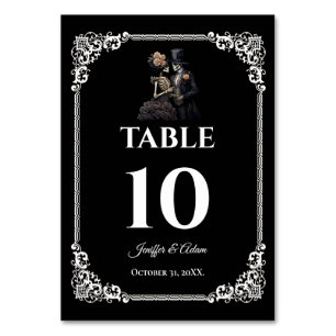 Numéro de table de mariage Halloween gothique somb