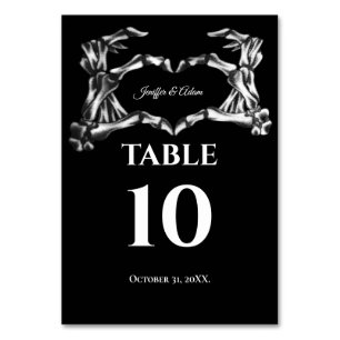 Numéro de table de mariage Halloween gothique somb