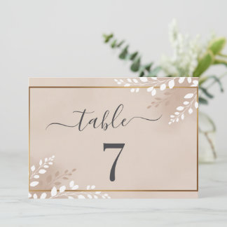 Numéro de Table de Mariage Magnolia Élégant Neutre