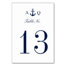 Numéro de table de Mariage minimal du style nautiq