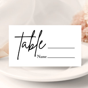 Numéro de table de mariage minimaliste avec carton
