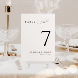 Numéro de table de Mariage minimaliste classique