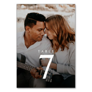 Numéro de table de mariage moderne à 2 photos