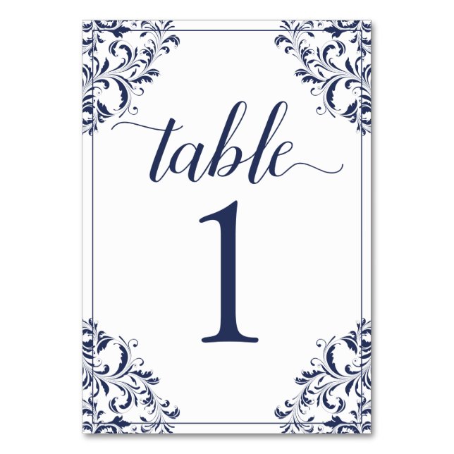 Numéro de table de mariage | Nadine (Navy) 1 (Par défaut)