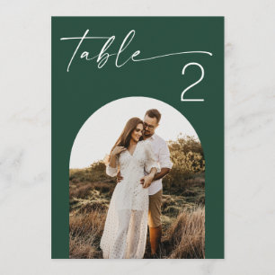 Numéro de table de mariage photo Vert foncé de la