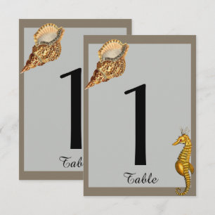 Numéro de table de mariage plage animaux marins vi
