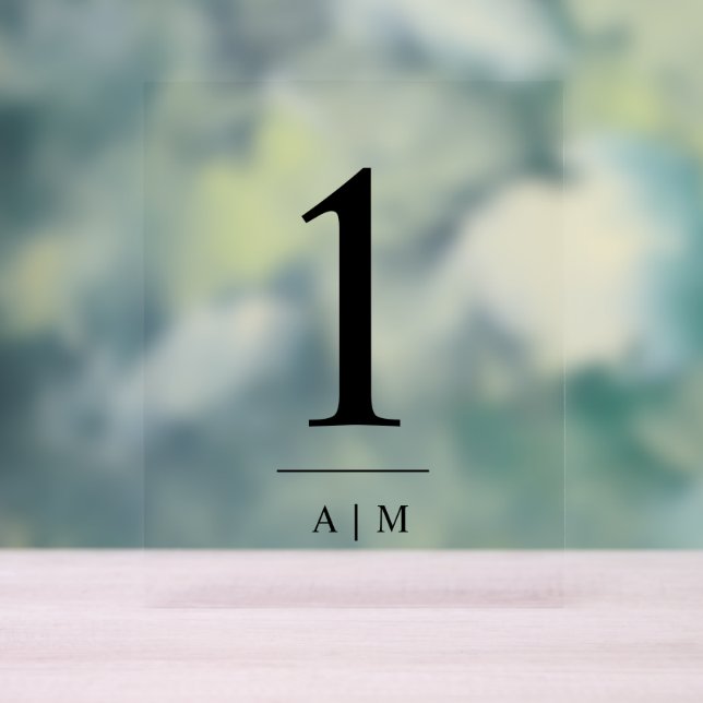 Numéro De Table De Mariage Simple Et Élégant Avec  (Neutre)