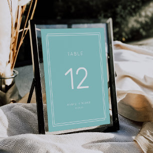 Numéro de table de Mariage vert à la menthe minima