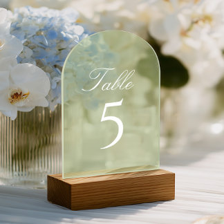 Numéro de table de mariage vert sauge