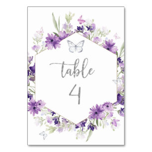 Numéro de table de papillon bleu argenté
