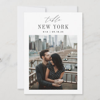 Numéro de table de photo de voyage de mariage 5x7 