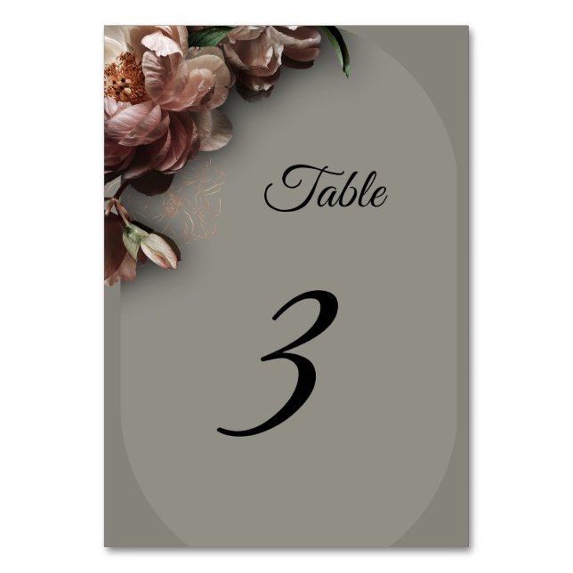 Numéro de table de pivoines en fleurs (Par défaut)