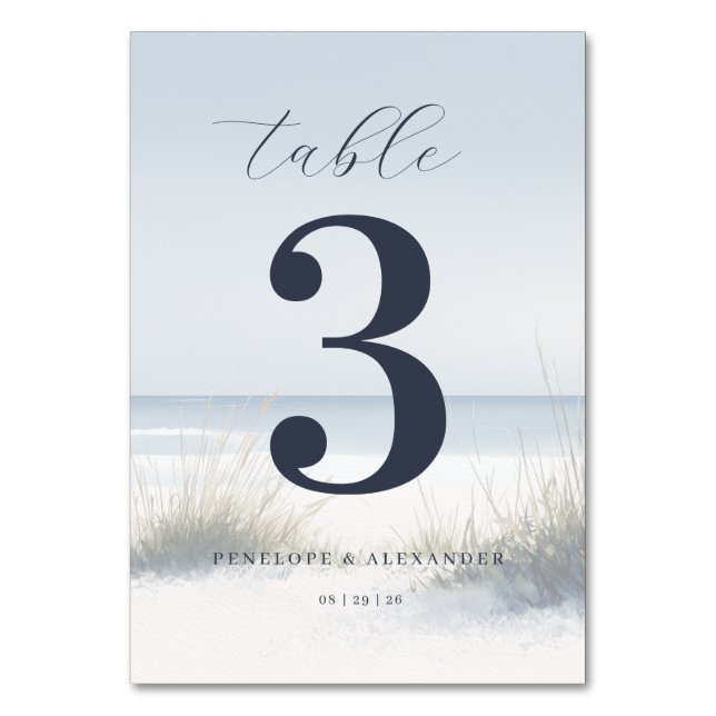 Numéro de table de plage Navy Calme (Par défaut)