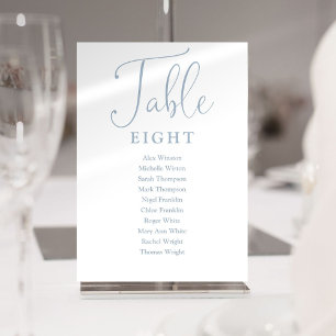 Numéro de table de plan de table Bleu Poussiéreux