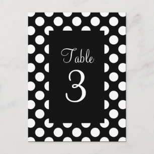 Numéro de table de points Polka blanc