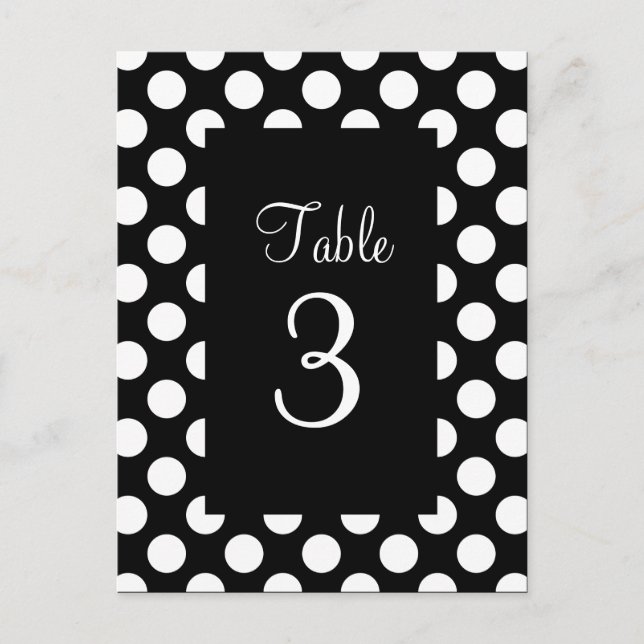 Numéro de table de points Polka blanc (Devant)