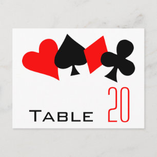 Numéro de table de poker Carte postale