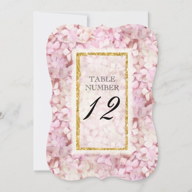 Numéro de table de réception de la plaque en or fl (Devant)