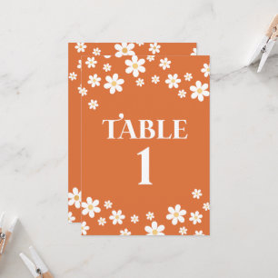 Numéro de table de Retraite de mariage orange dais
