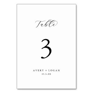 Numéro de table de script élégant