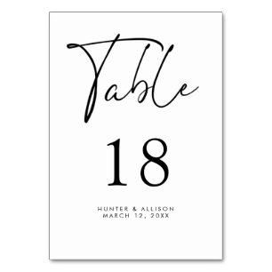 Numéro de table de script moderne