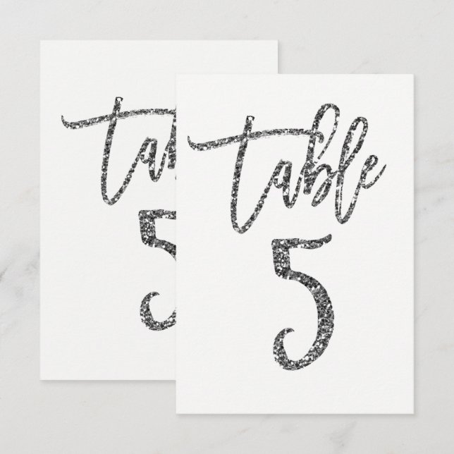 Numéro de table de script moderne tendance paillet (Devant / Derrière)