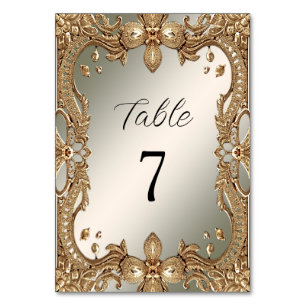 Numéro de table de trame ornée or