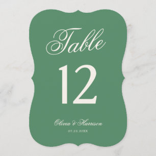 Numéro de table découpé vert du Preppy Tennis Club