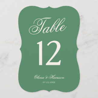 Numéro de table découpé vert du Preppy Tennis Club