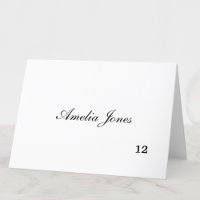 Délicat Black Script Nom de l'invité Place Card