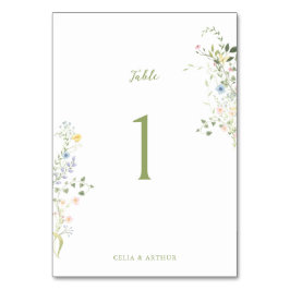 Numéro De Table Delicate Floral Wedding