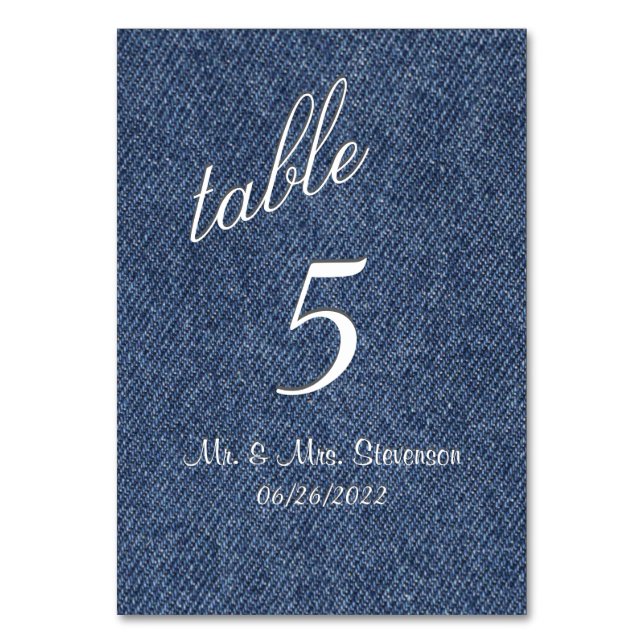 Numéro de table Denim (Par défaut)