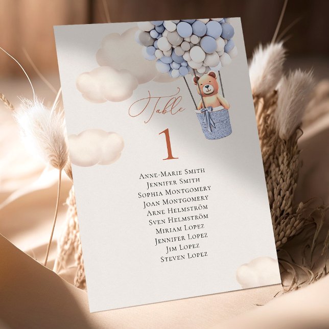 Numéro de table des ballons d'ours et noms des inv (Créateur téléchargé)